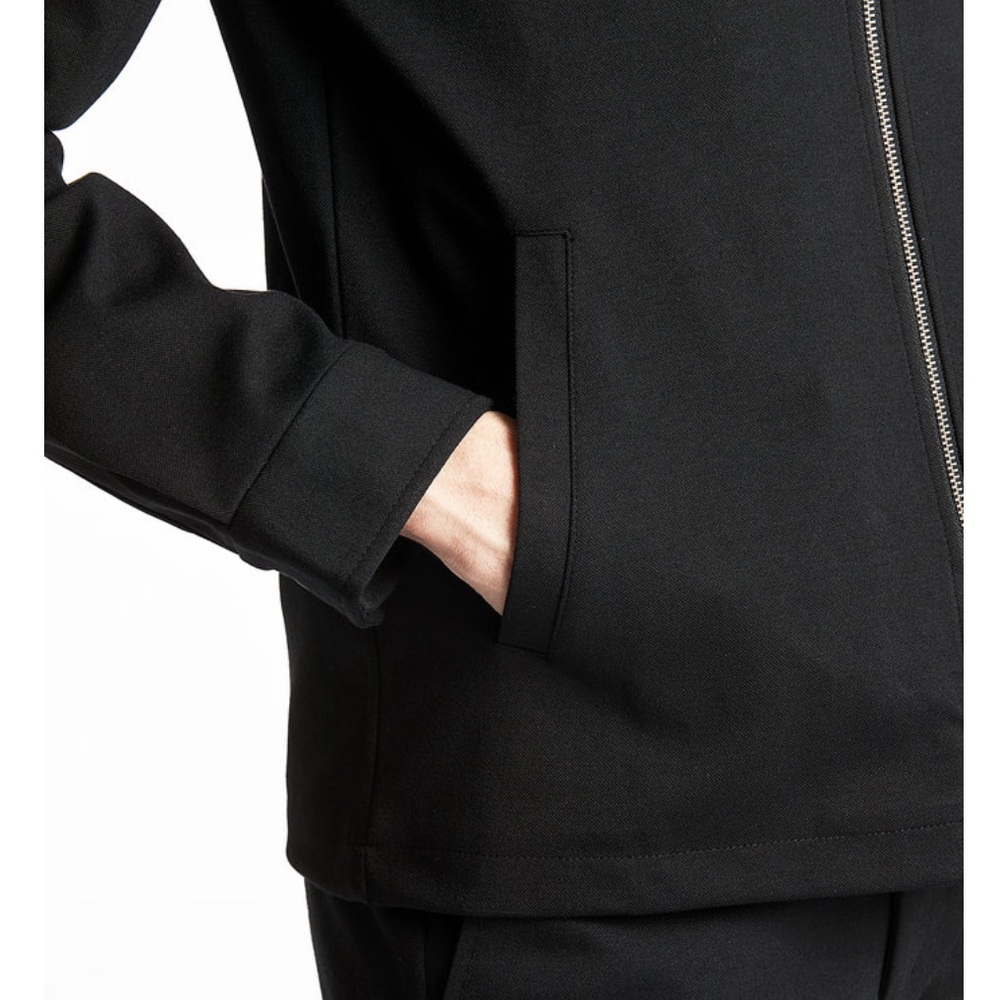 LINDBERGH WHITE Men’s Black Lined Silver Zipper Front Jacket - Picture 14 of 16